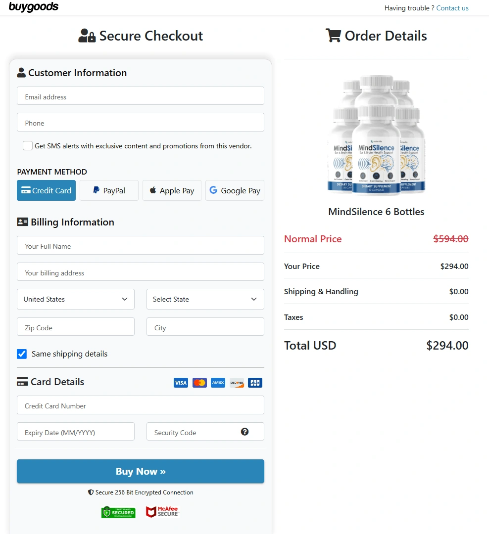 MindSilence- Secure Page